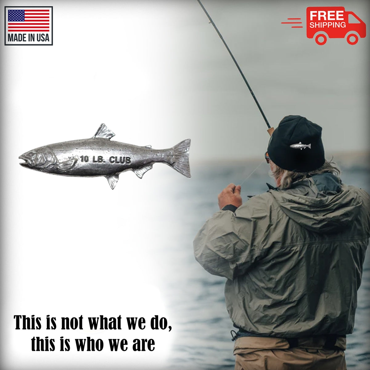 Pewter Coho Salmon 10Lb Pin P330