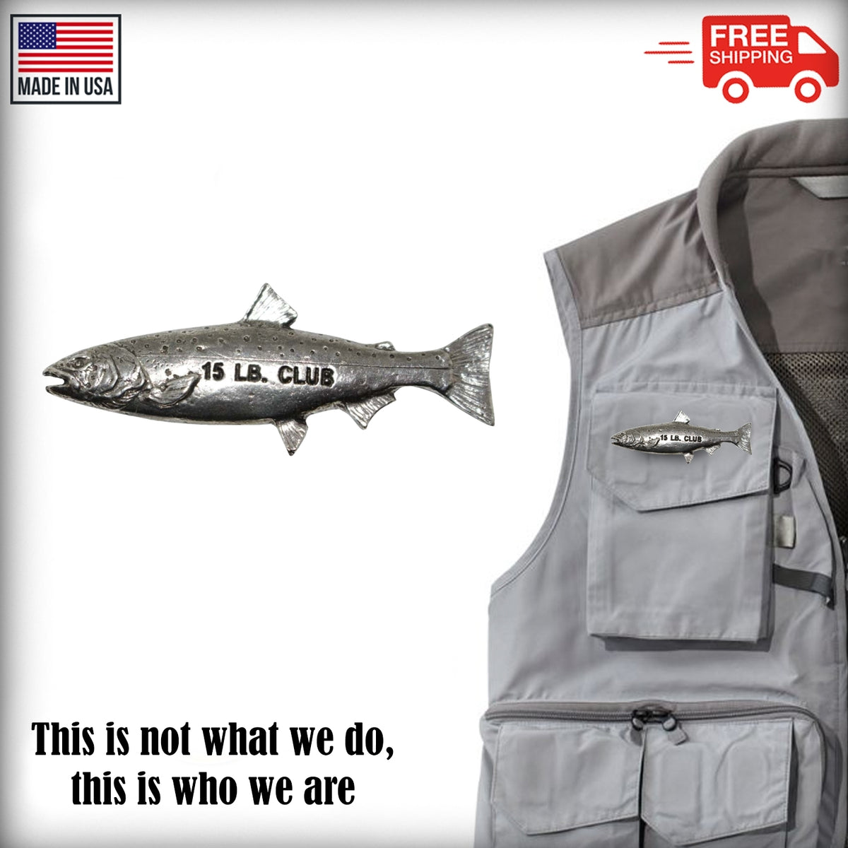 Pewter Coho Salmon 15Lb Pin P334
