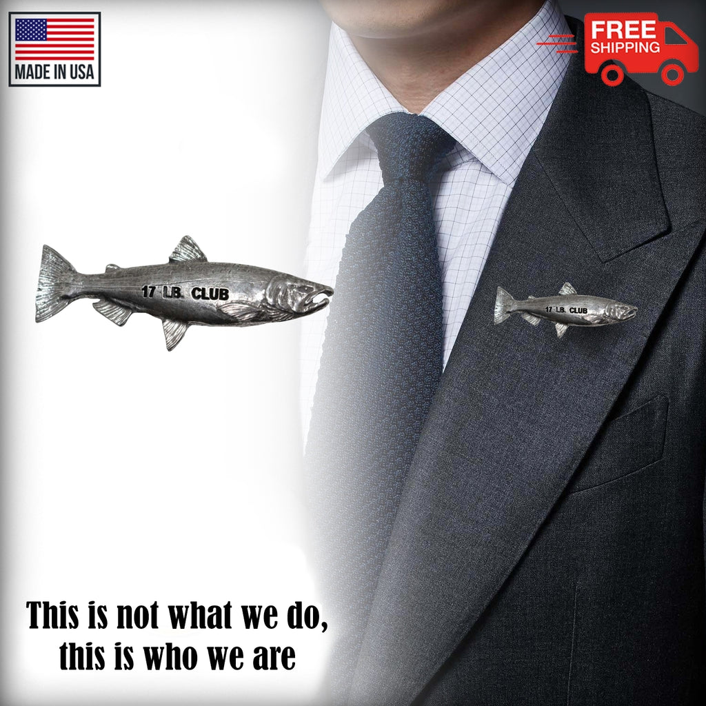 Pewter Coho Salmon 17Lb Pin P336