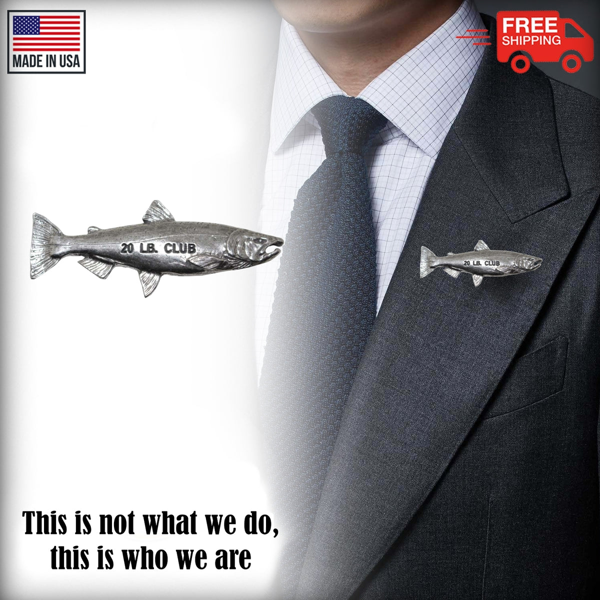 Pewter Coho Salmon 20Lb Pin P338