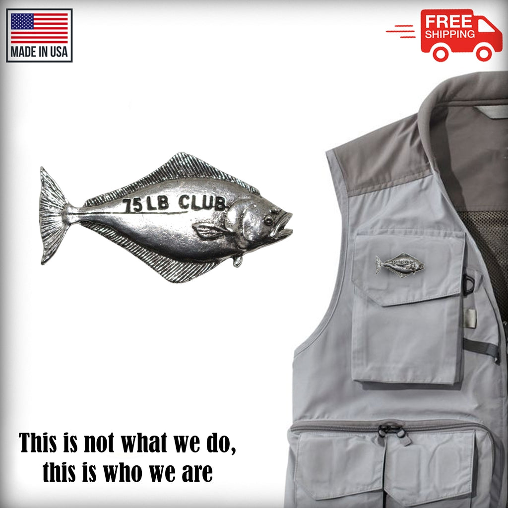 Pewter Halibut 75Lb Pin P354