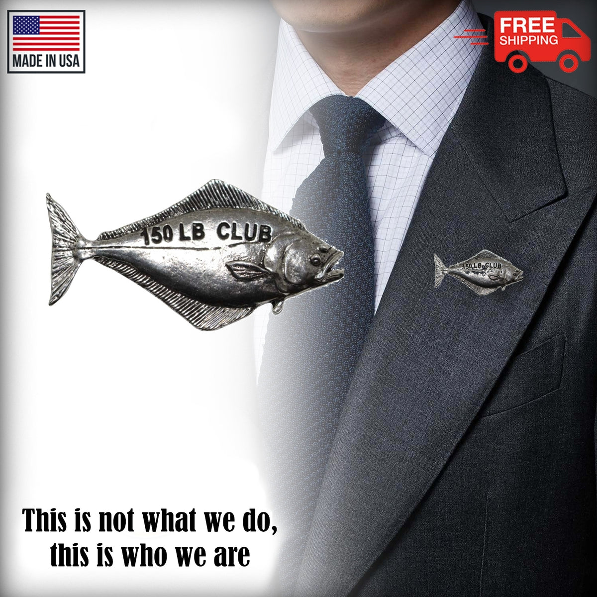 Pewter Halibut 150Lb Pin P358
