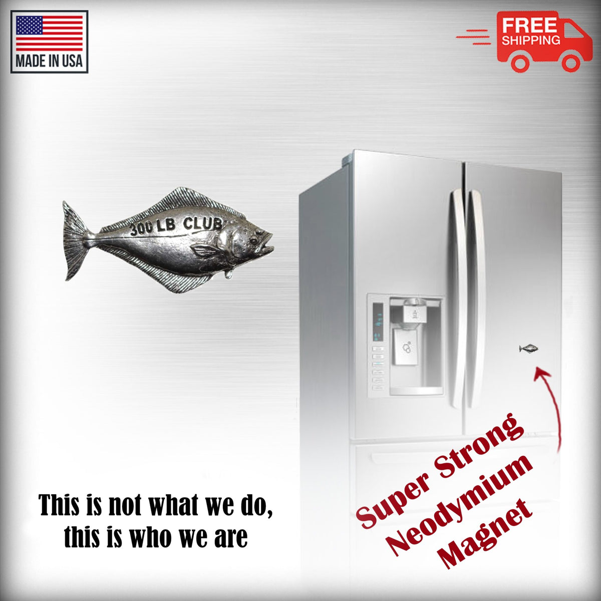 Pewter Halibut 300Lb Magnet P364