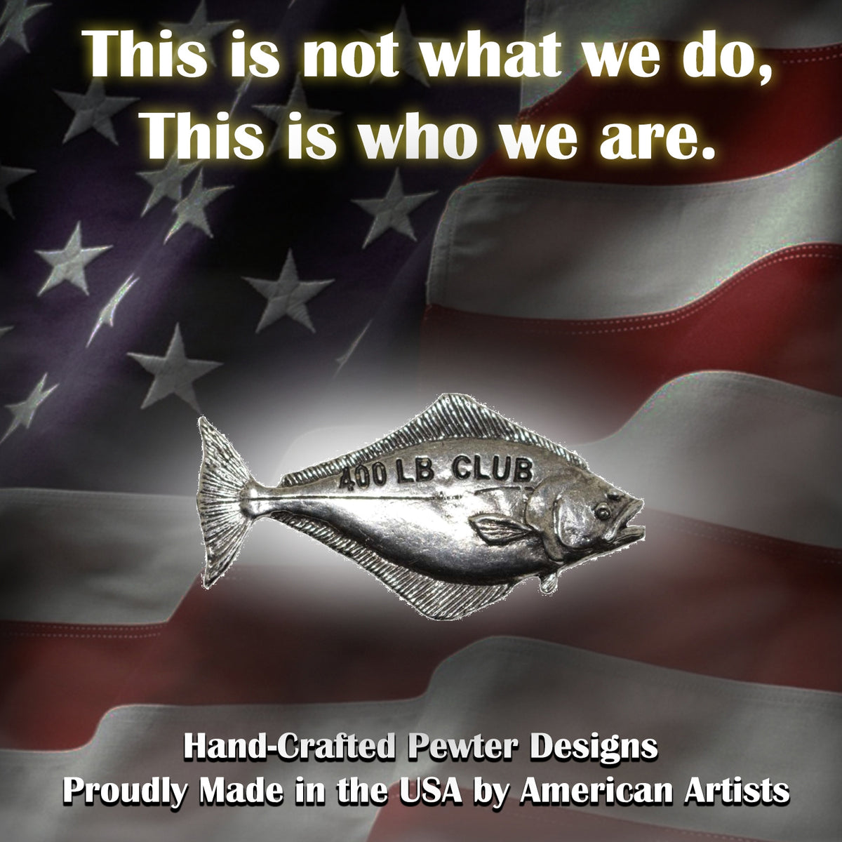 Pewter Halibut 400Lb Pin P368