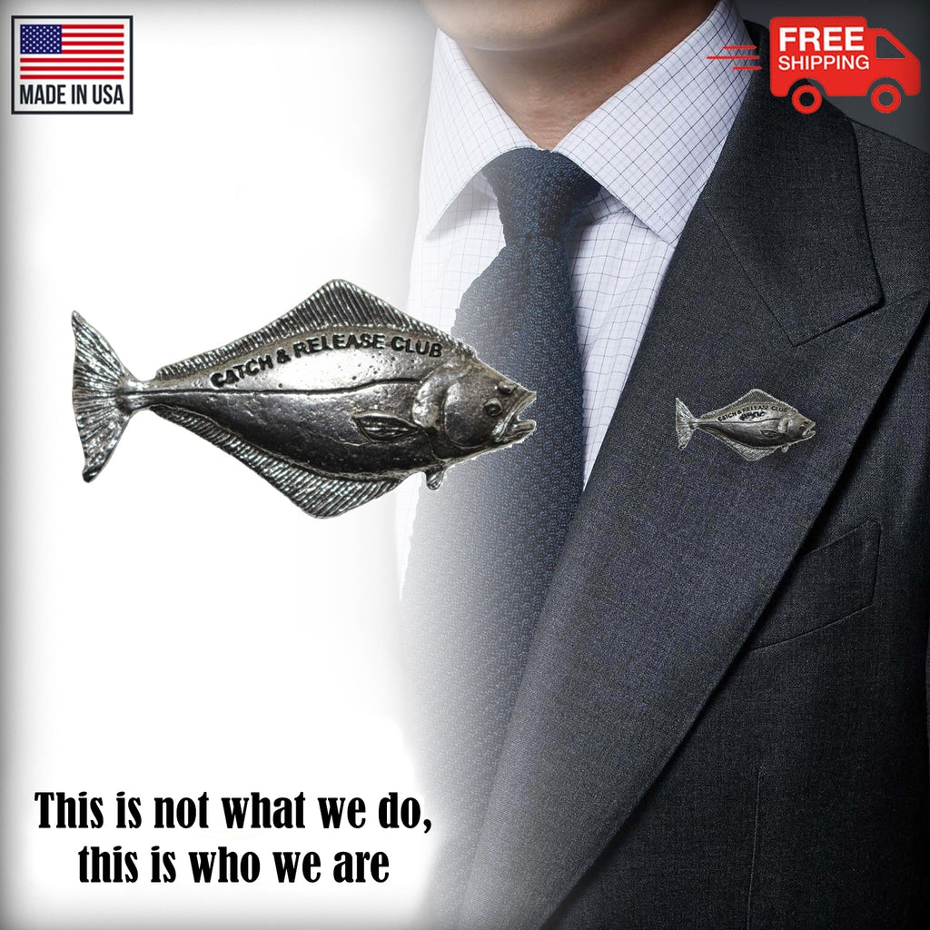 Pewter Catch & Release - Halibut Pin P370