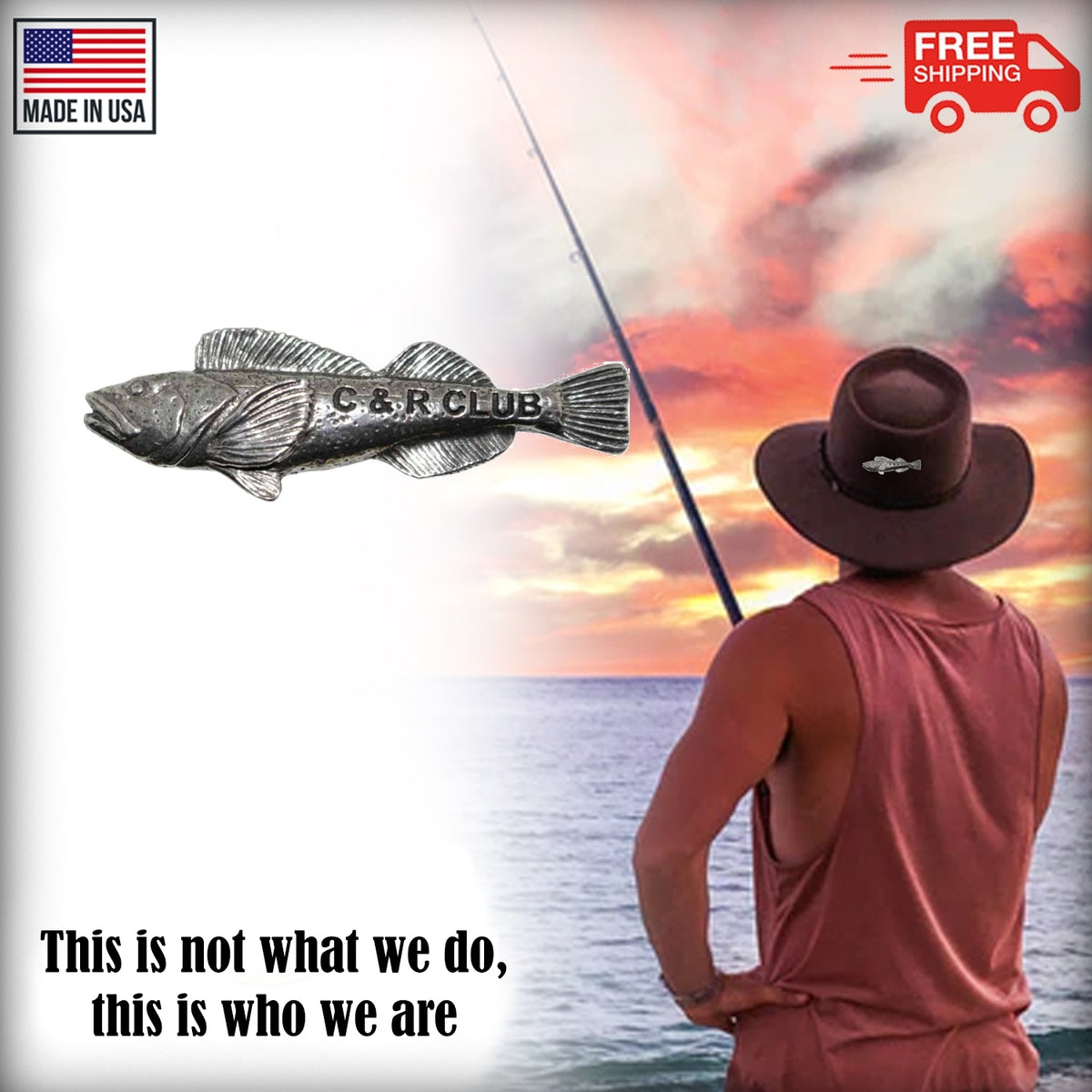 Pewter Lingcod C&R Club Pin P380