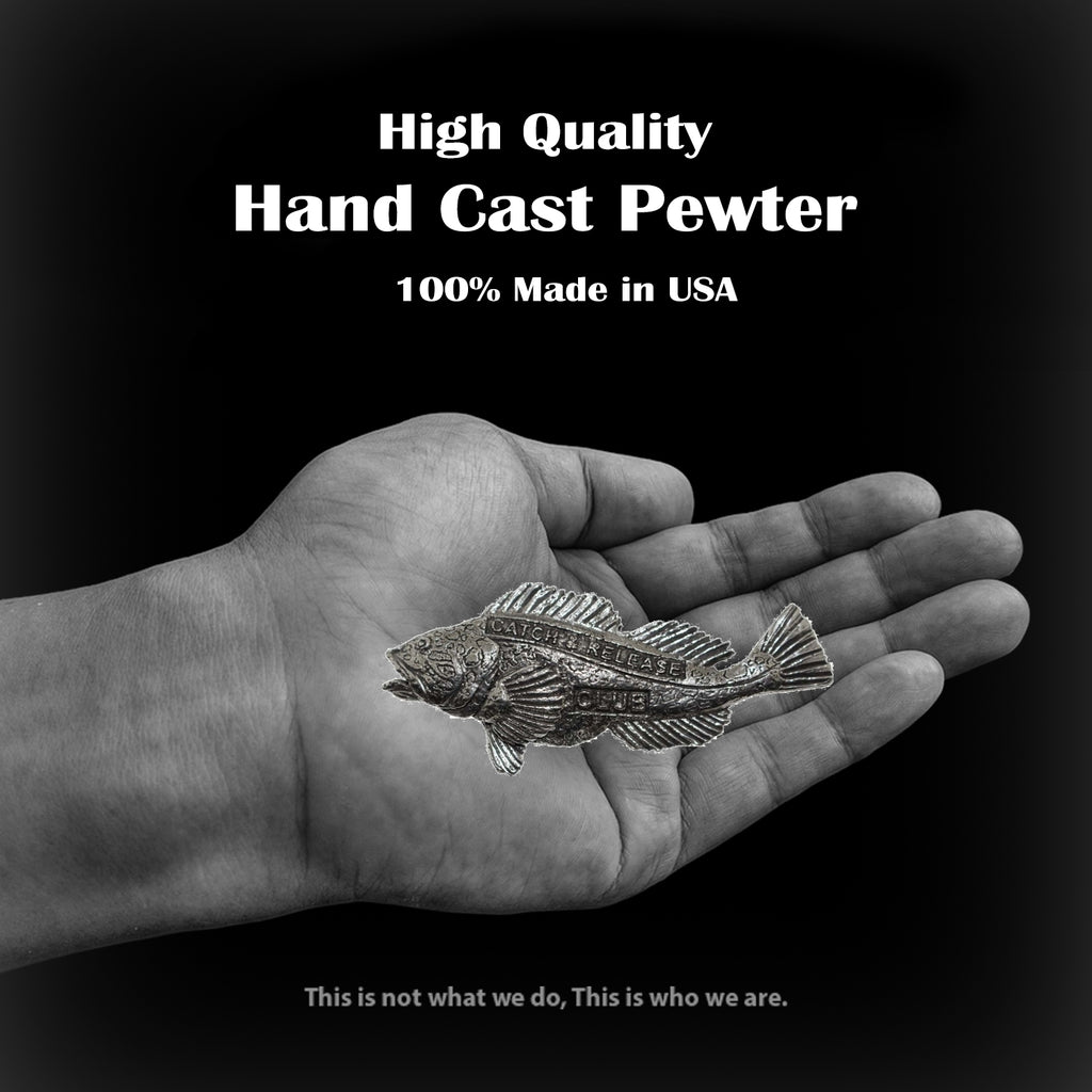 Pewter Lingcod Premium Catch & Release Pin P382PR