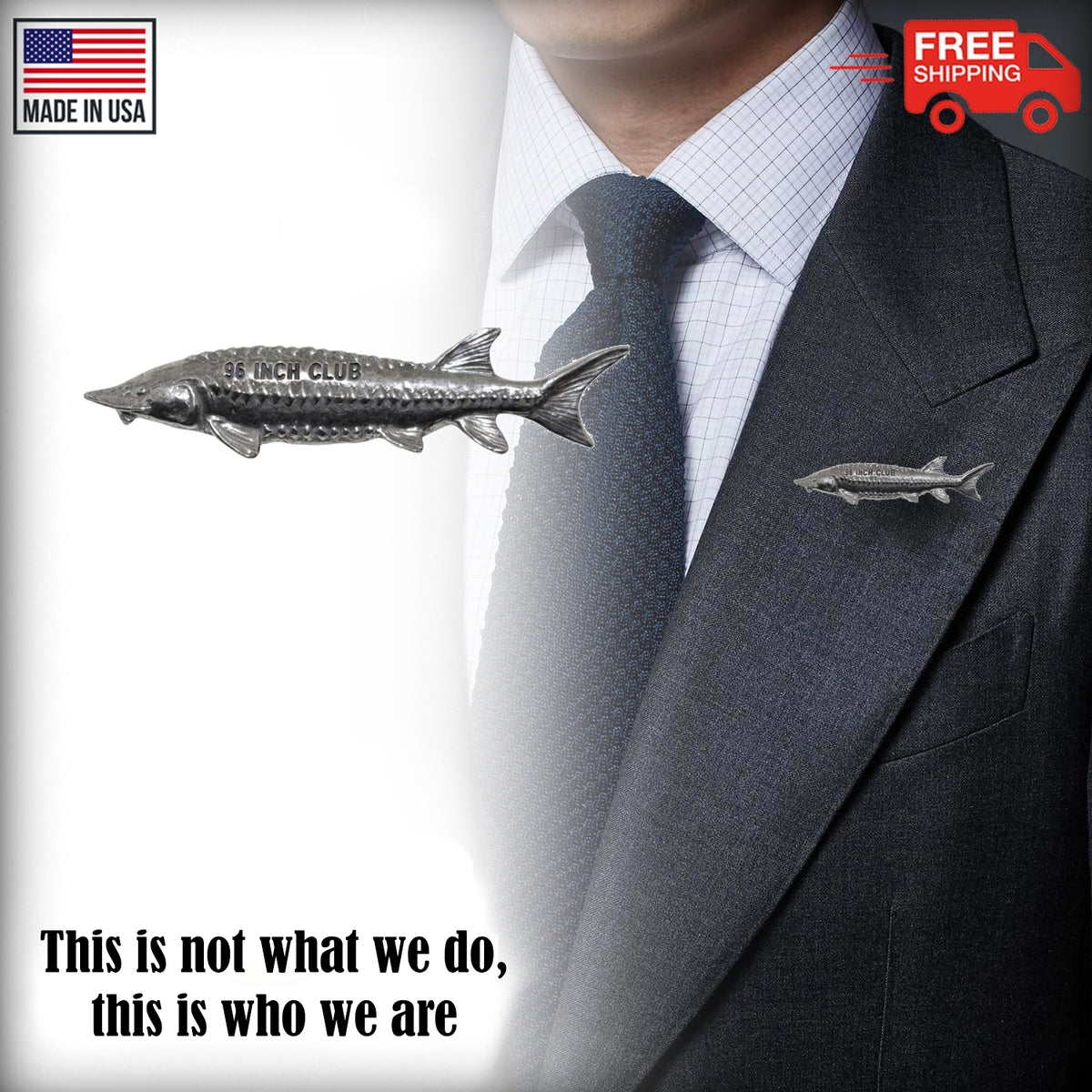 Pewter Sturgeon 96'' Club Pin P396