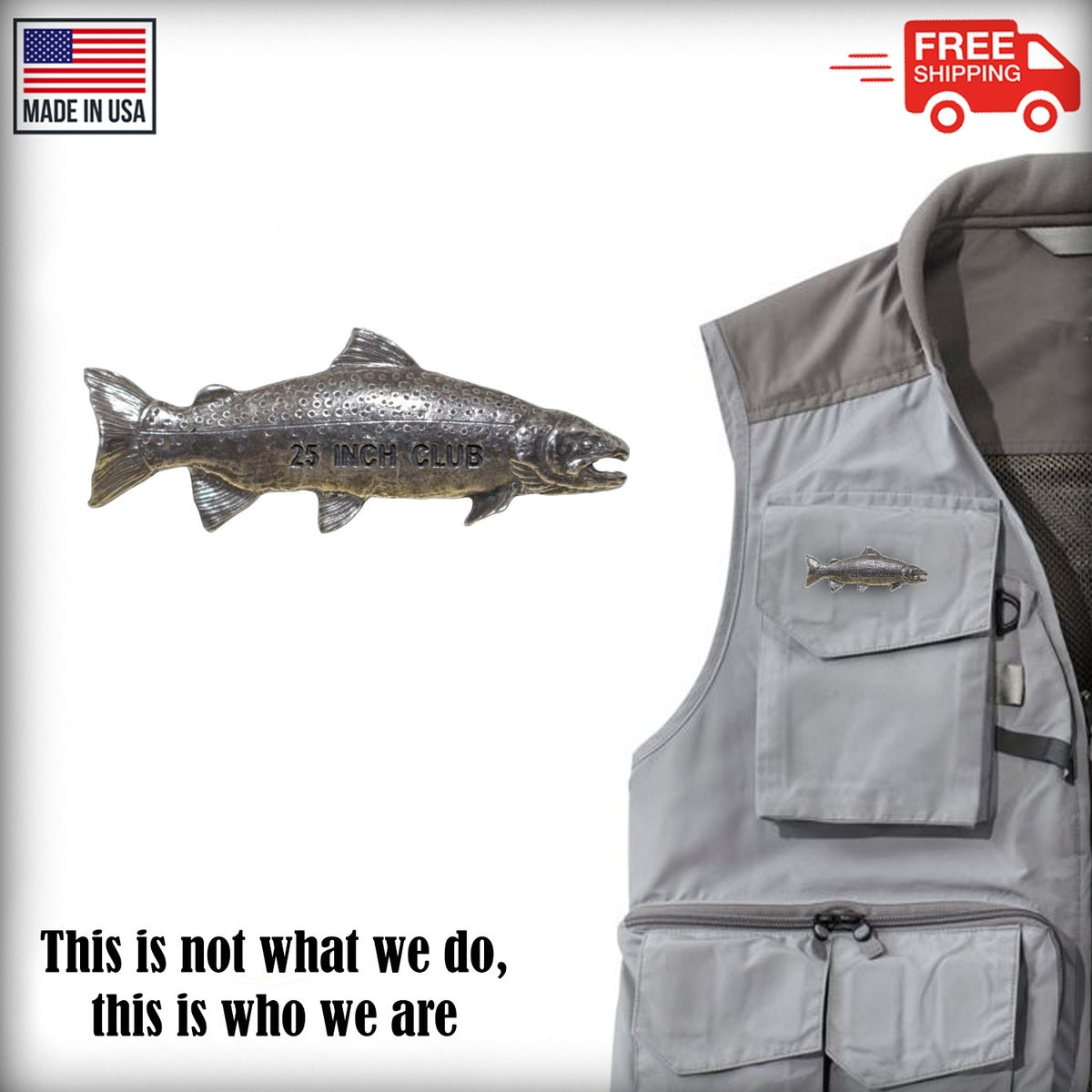 Pewter Rainbow Trout 25'' Club Pin P426