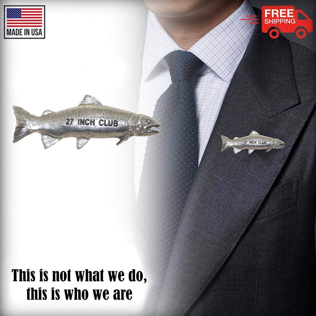 Pewter Rainbow Trout 27'' Club Pin P428