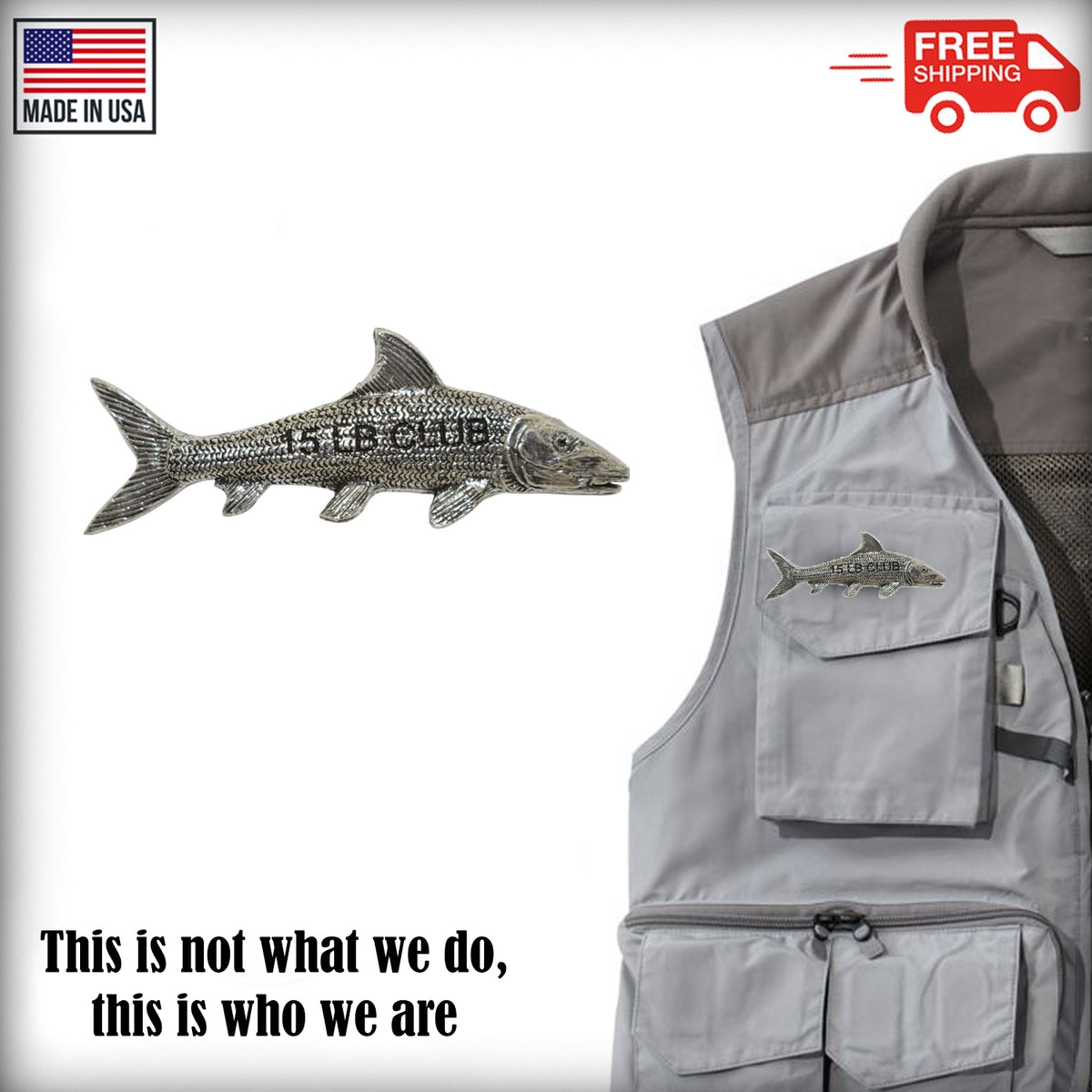 Pewter Bonefish 15Lb Club Permium Pin P452PR