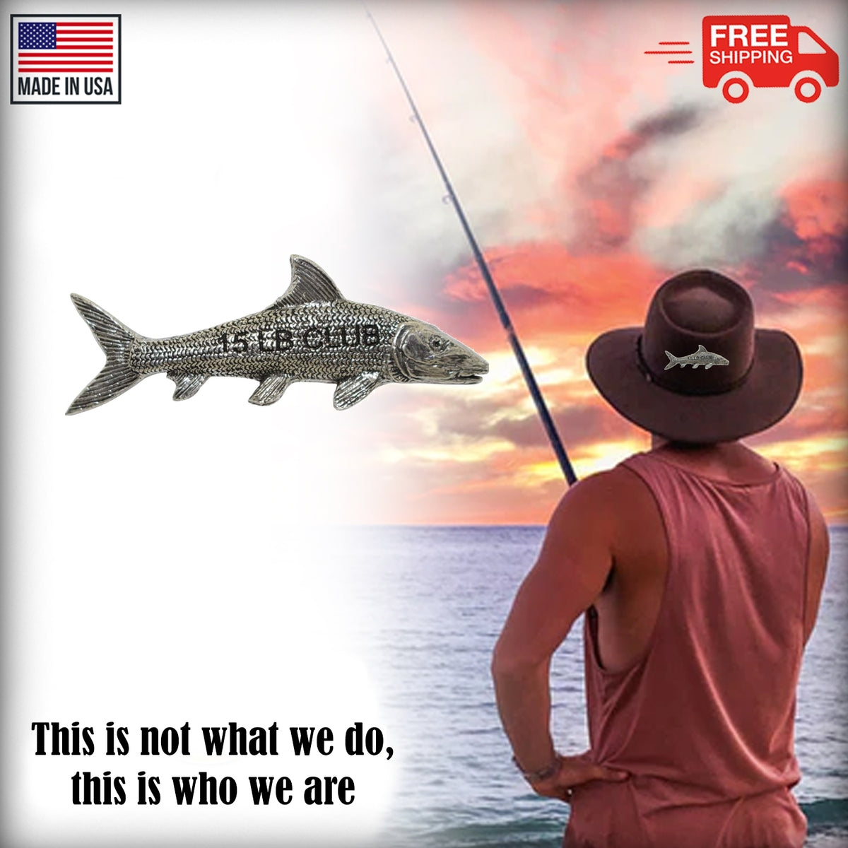 Pewter Bonefish 15Lb Club Permium Pin P452PR