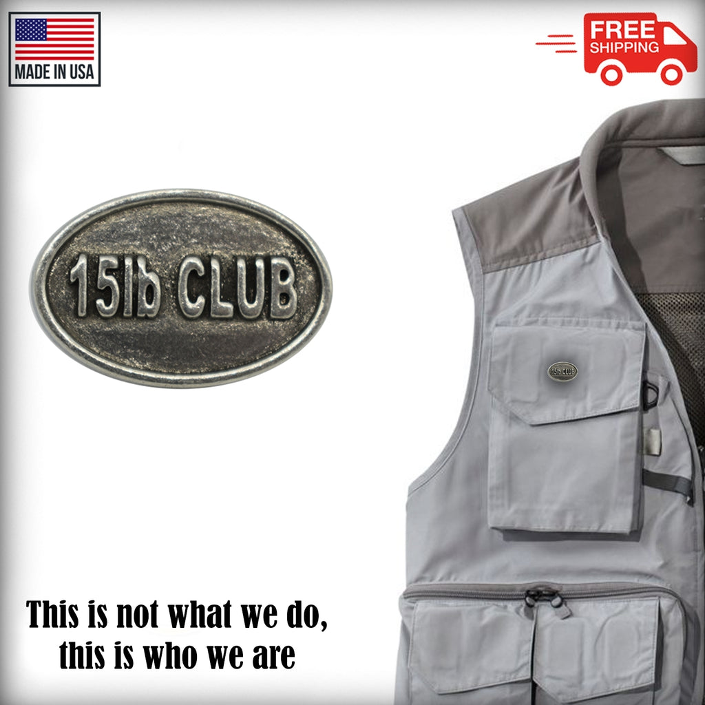 Pewter 15Lb Club Oval Pin P820