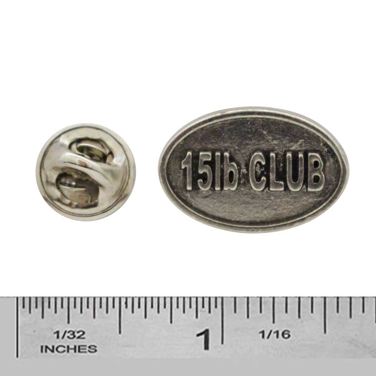 Pewter 15Lb Club Oval Pin P820