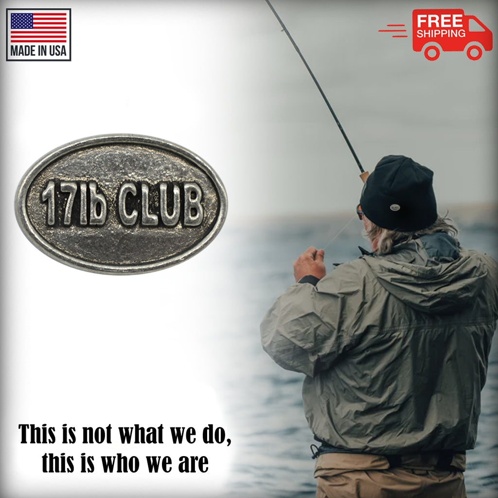 Pewter 17Lb Club Oval Pin P822