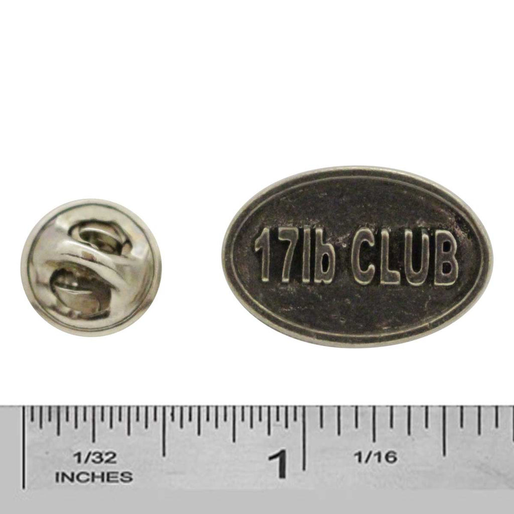 Pewter 17Lb Club Oval Pin P822