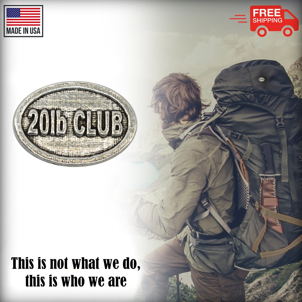 Pewter 20Lb Club Oval Pin P824