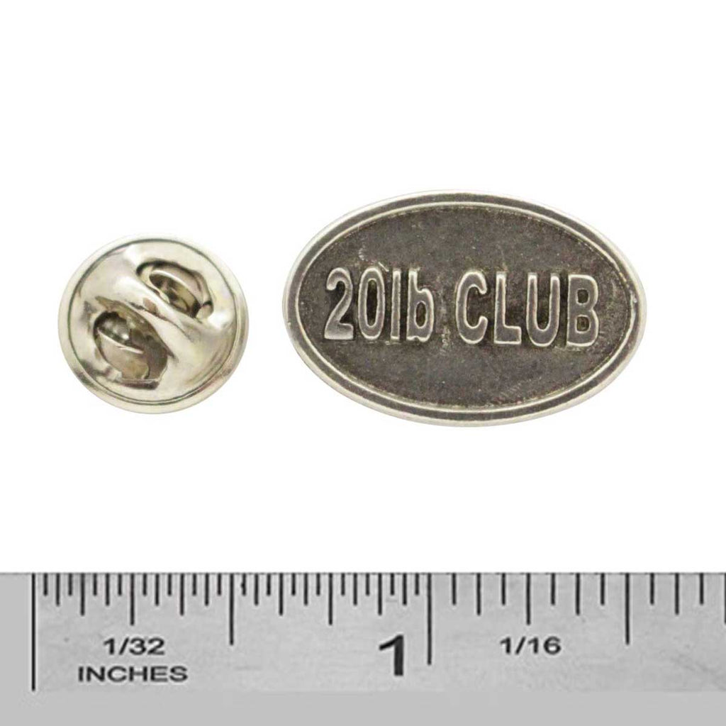 Pewter 20Lb Club Oval Pin P824