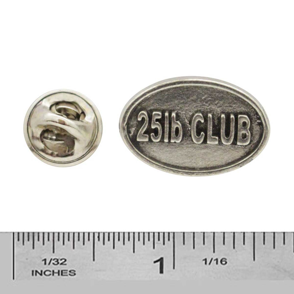 Pewter 25Lb Club Oval Pin P826