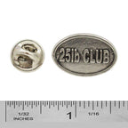 Pewter 25Lb Club Oval Pin P826