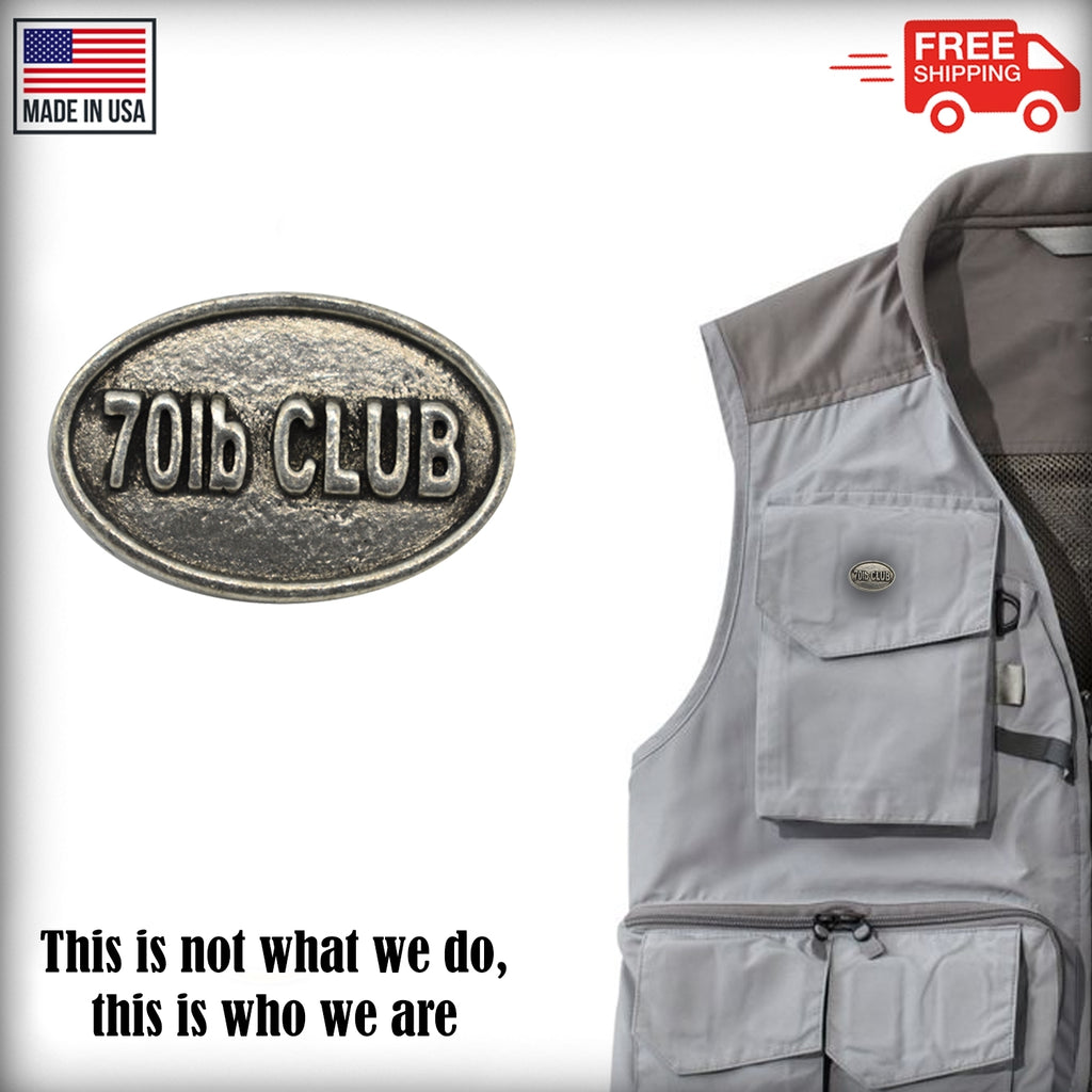 Pewter 70Lb Club Oval Pin P836