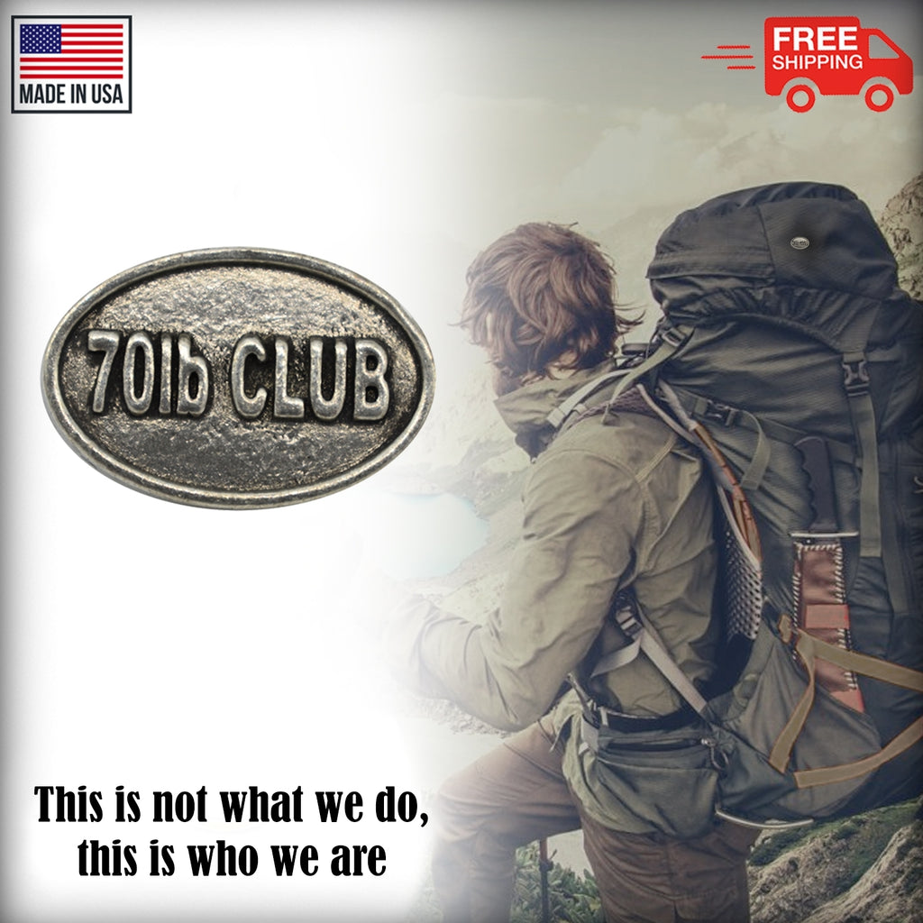 Pewter 70Lb Club Oval Pin P836