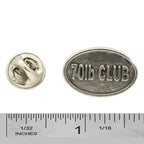 Pewter 70Lb Club Oval Pin P836