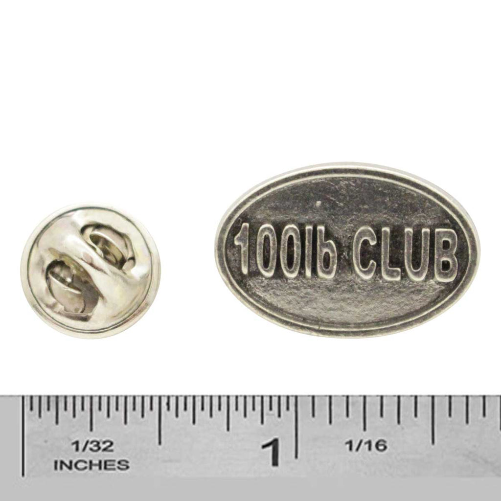 Pewter 100Lb Club Oval Pin P840
