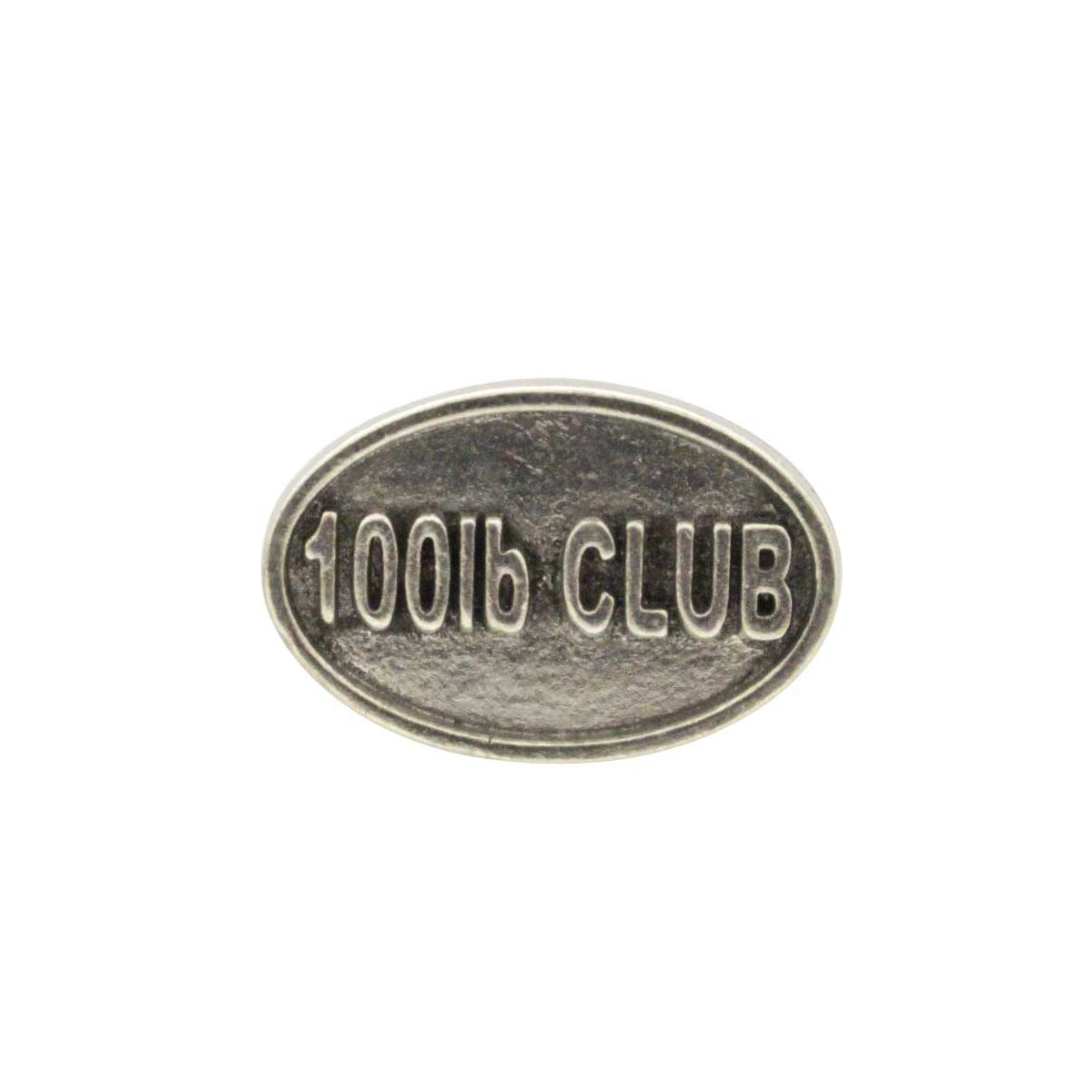 Pewter 100Lb Club Oval Pin P840