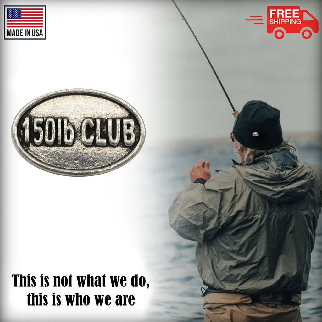Pewter 150Lb Club Oval Pin P842
