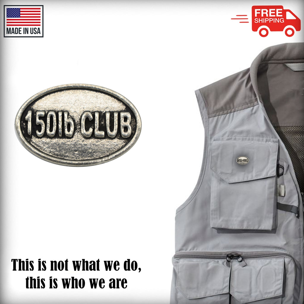 Pewter 150Lb Club Oval Pin P842