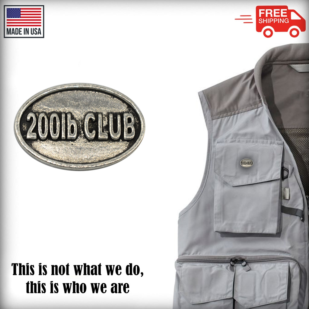 Pewter 200Lb Club Oval Pin P844