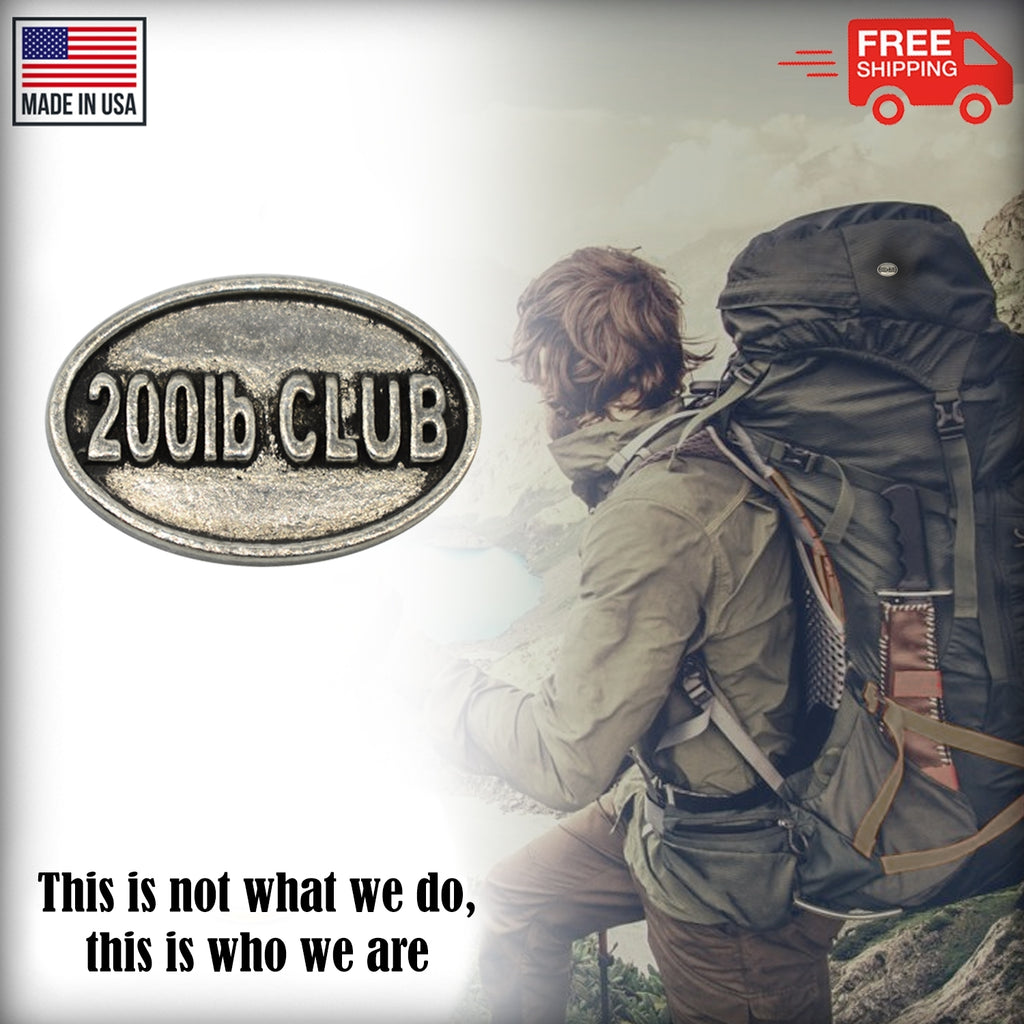 Pewter 200Lb Club Oval Pin P844