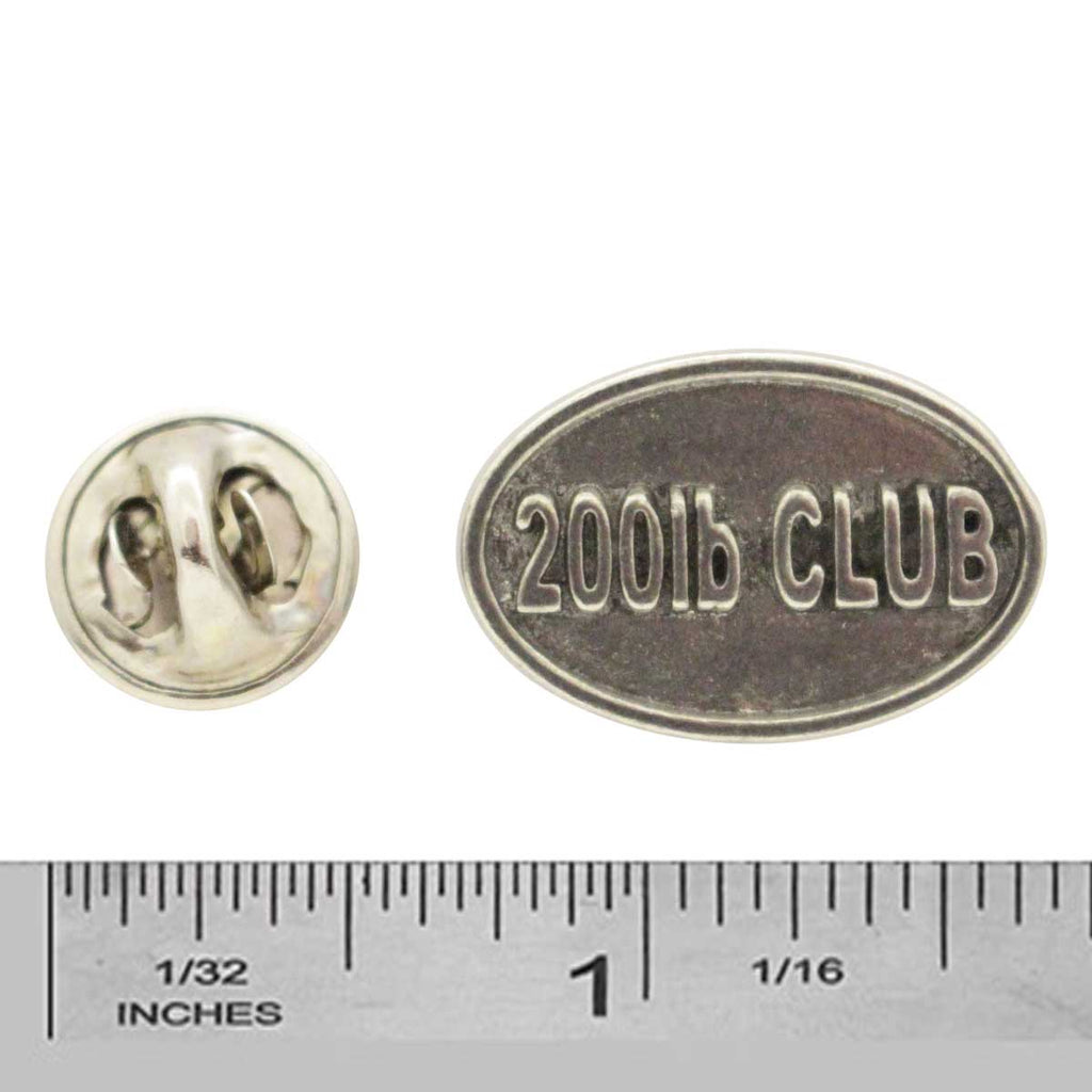 Pewter 200Lb Club Oval Pin P844