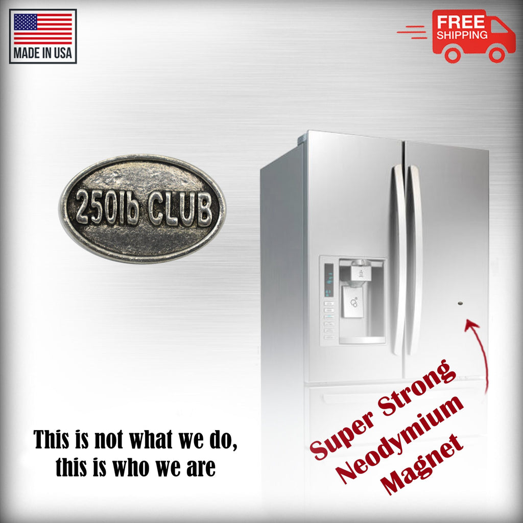 Pewter 250Lb Club Oval Magnet P846