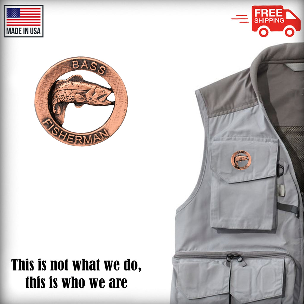 Bass Fisherman Retro Pin R008