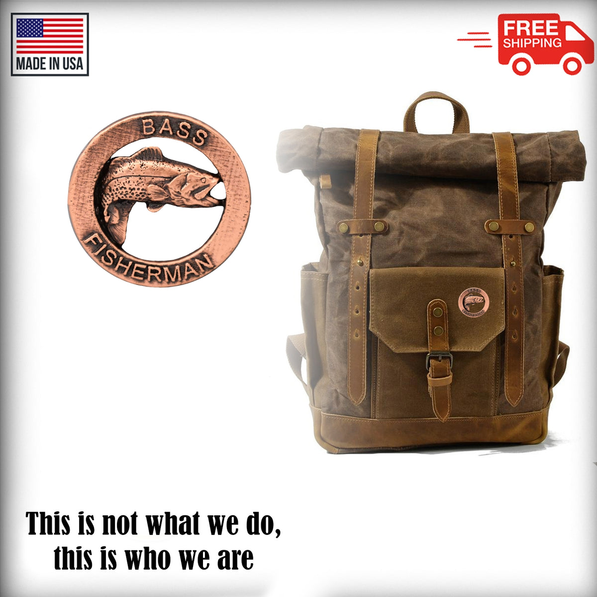 Bass Fisherman Retro Pin R008