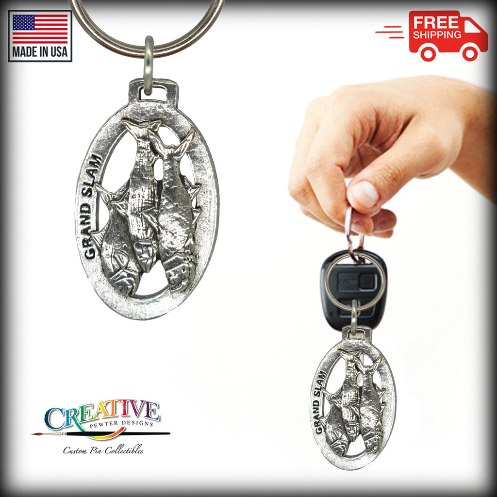 Saltwater Inshore Grand Slam Fishing Keychain S035KC