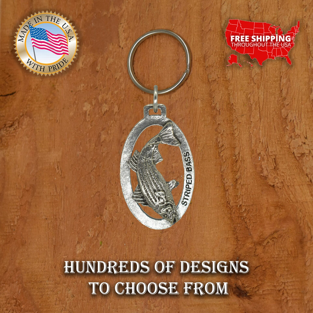 Striped Bass Leaping Keychain S052KC