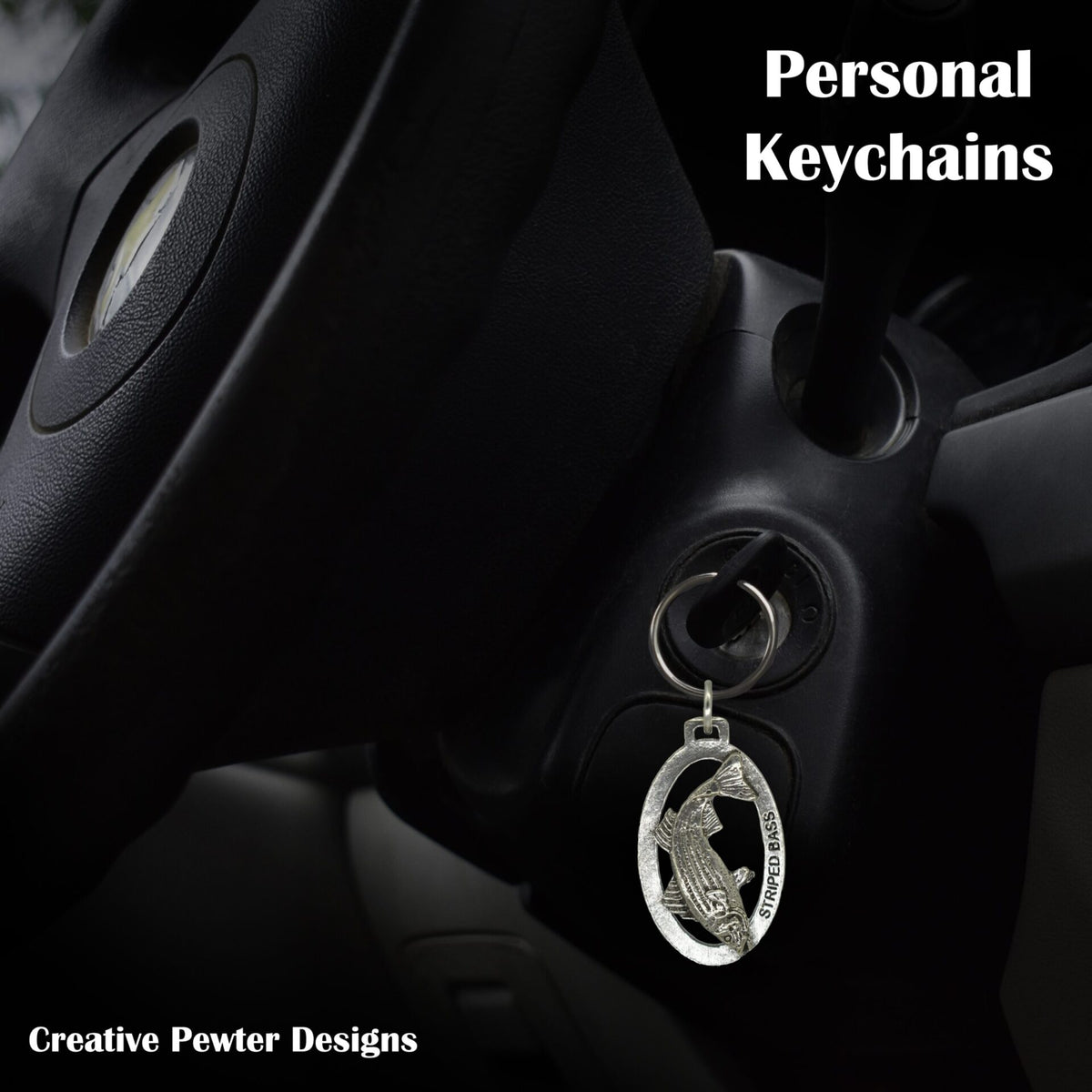 Striped Bass Leaping Keychain S052KC