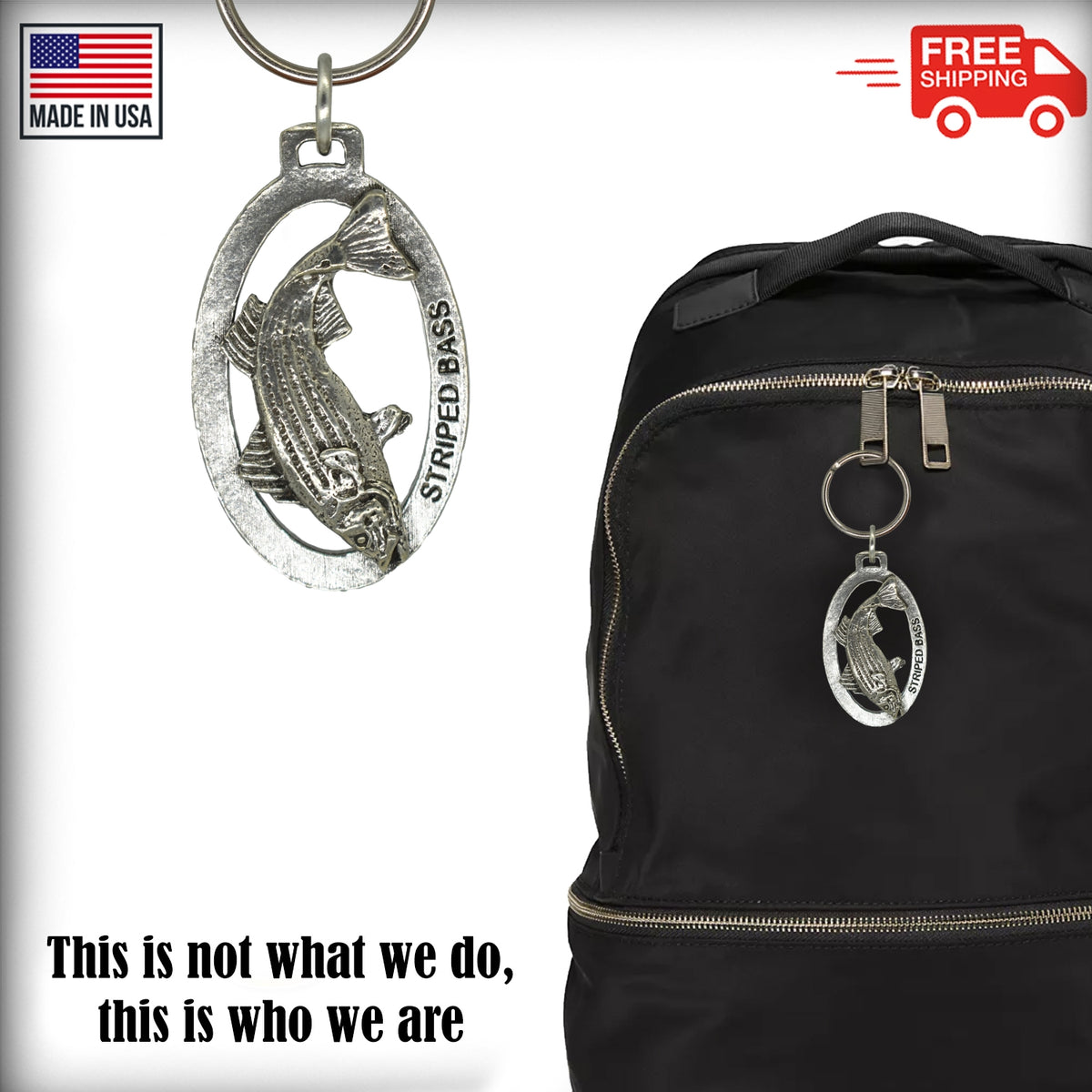 Striped Bass Leaping Keychain S052KC