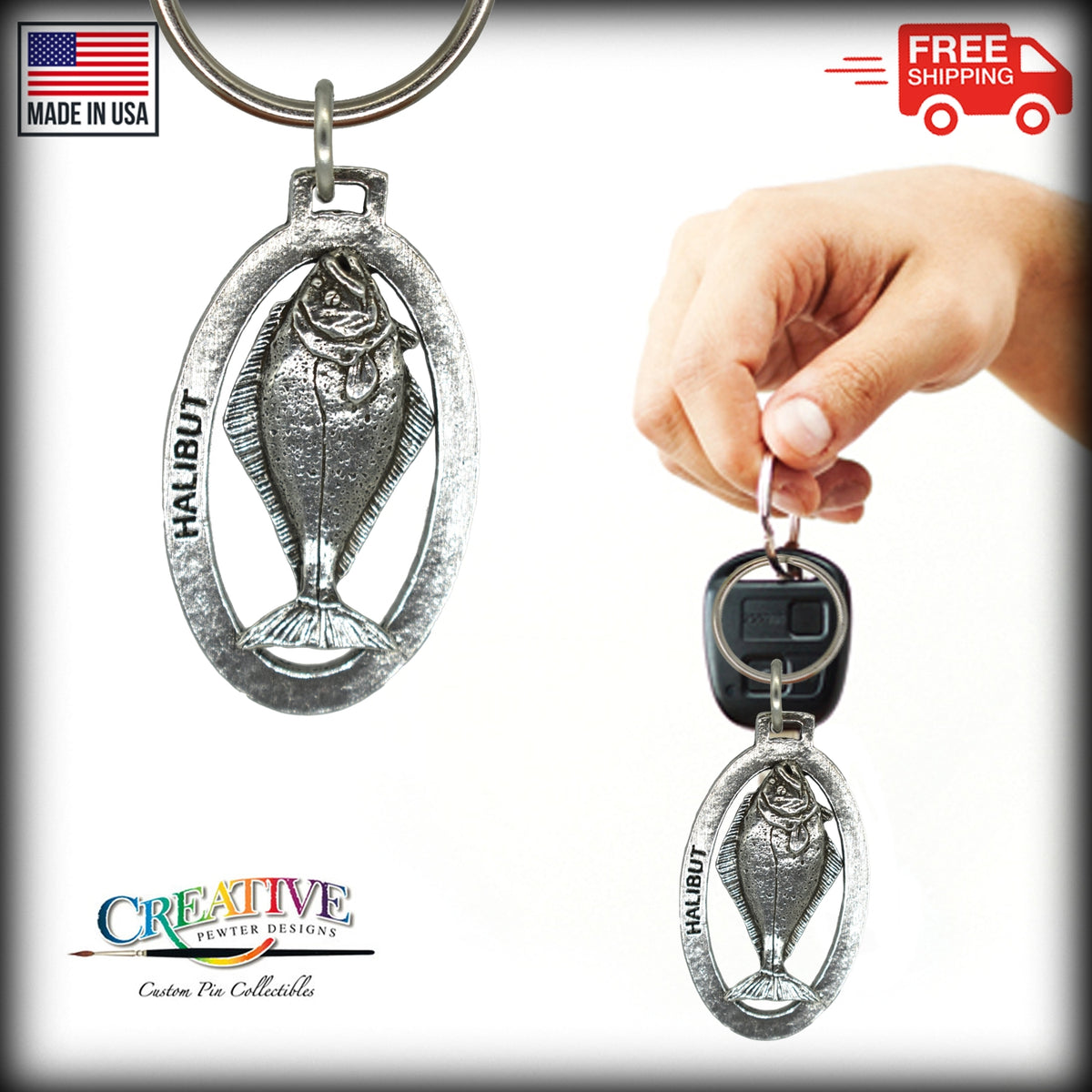 Pacific Halibut Keychain S061KC