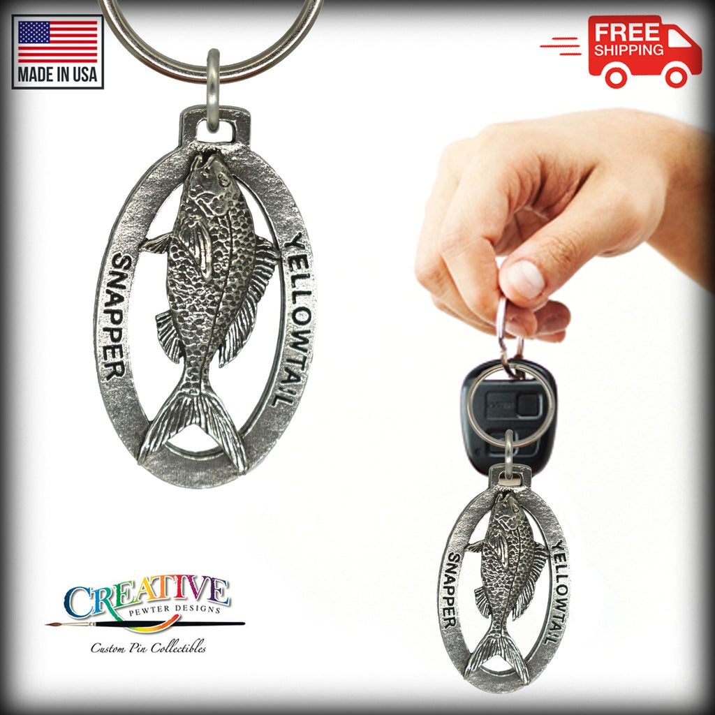 Yellowtail Snapper Fish Keychain S071KC