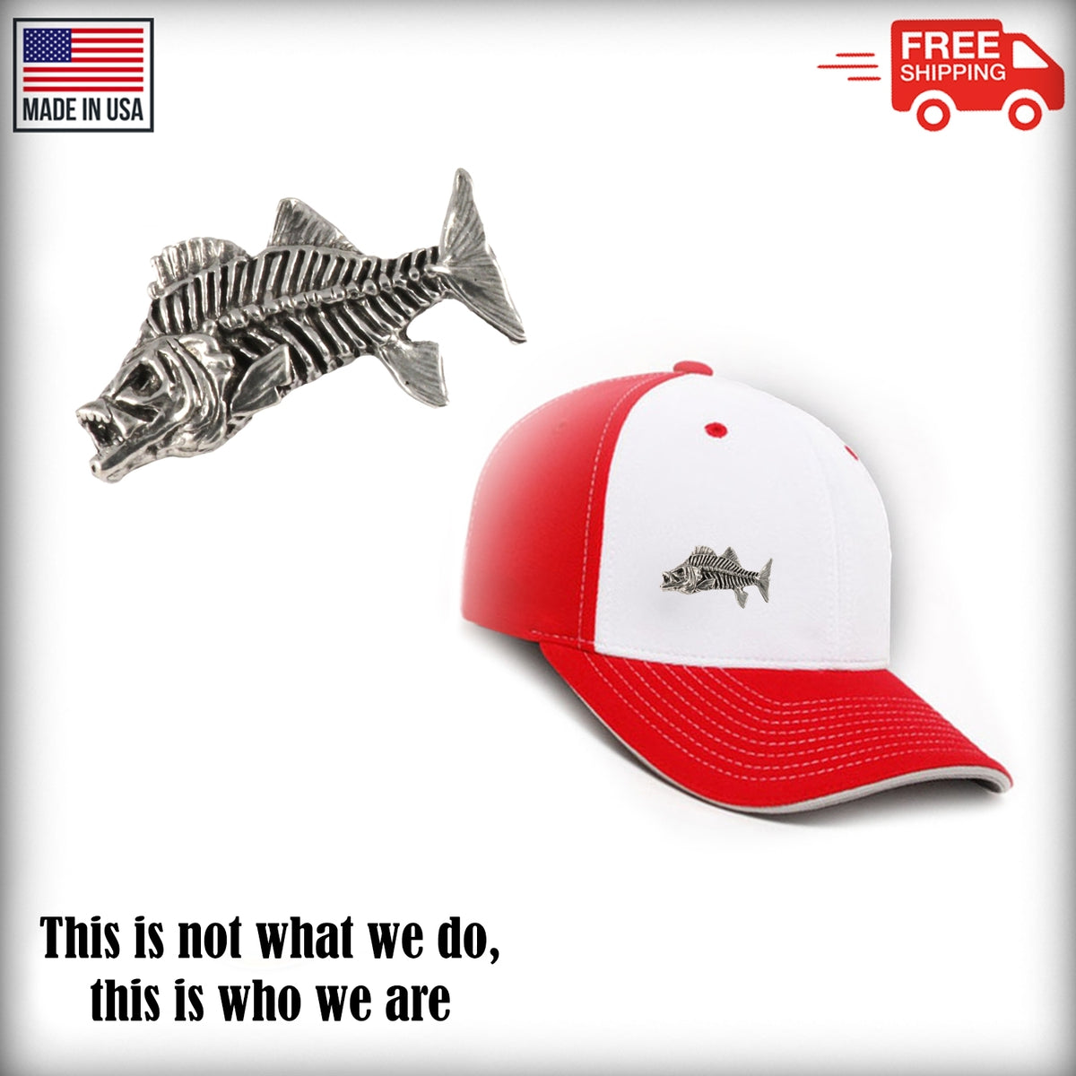 Striped Bass Skeleton Fish Pin S146