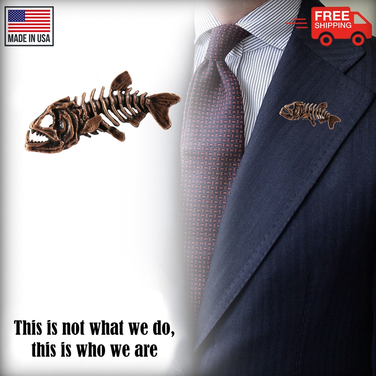 Skeleton Fish Pin S140