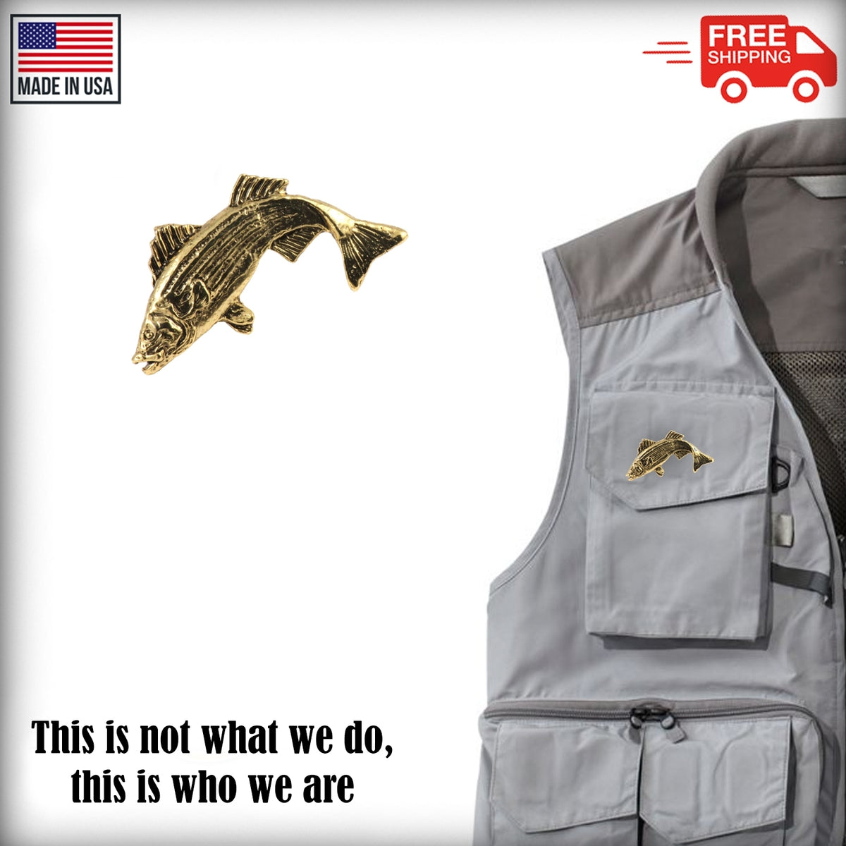 Striped Bass Jumping Pin S049