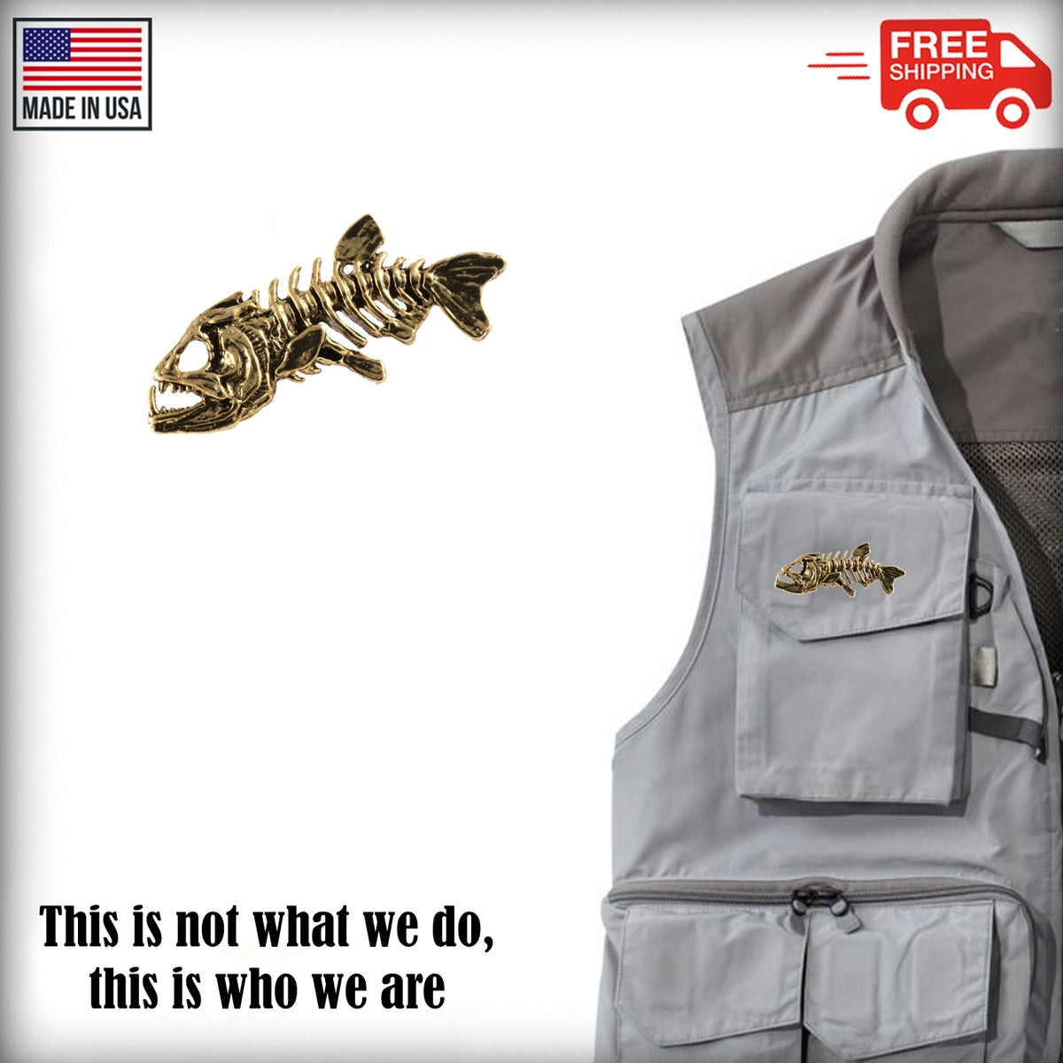 Skeleton Fish Pin S140