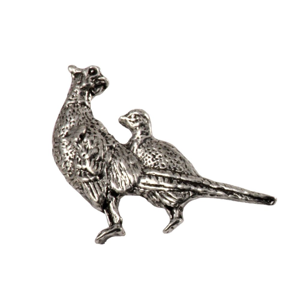 Cock And Hen Pheasant Pin B020