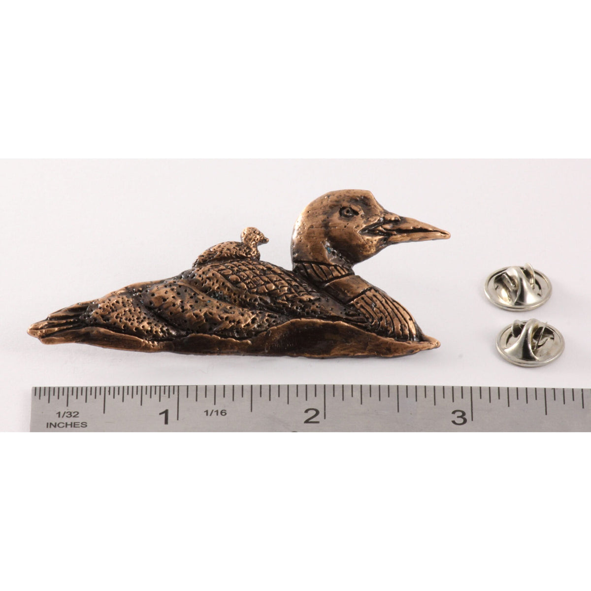 Loon Mother With Chicks Premium Pin B084PR