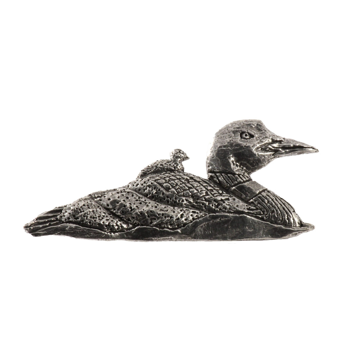 Loon Mother With Chicks Premium Pin B084PR